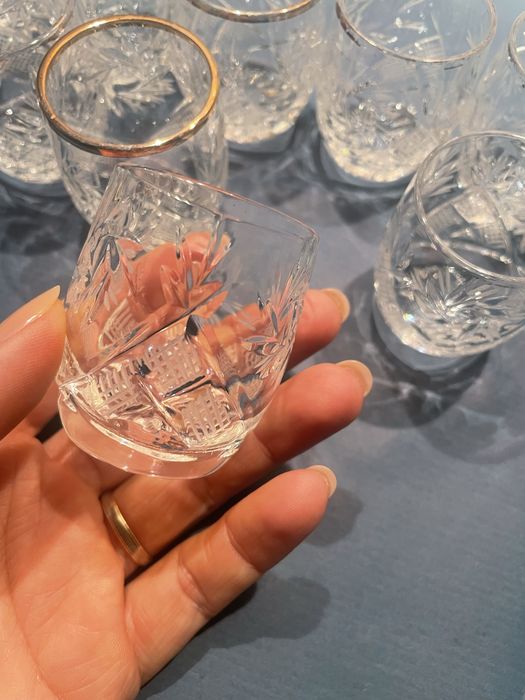 Vand set de 10 pahare CRISTAL - tuica/rachiu / BOHEMIA