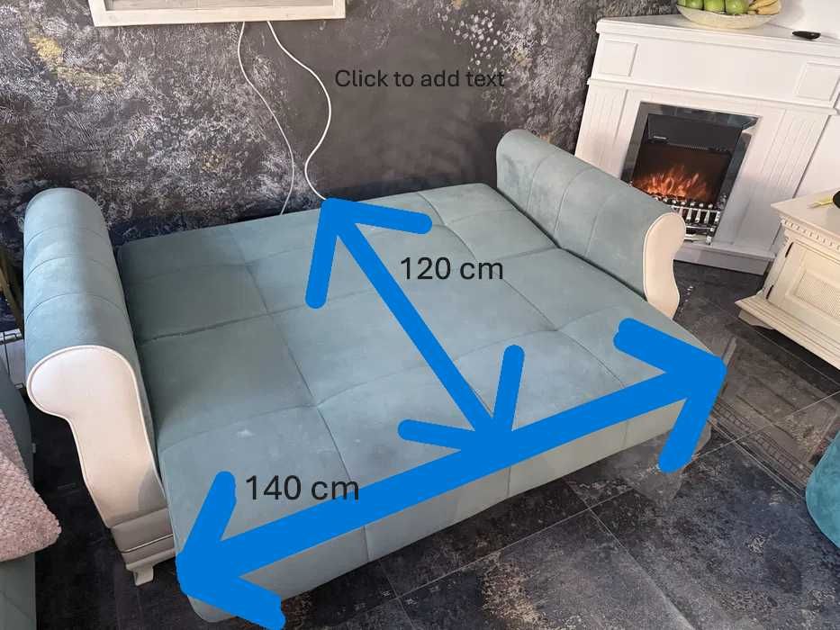 vand canapea 2 locuri Bellona, extensibila cu lada, 140 cm/120 cm