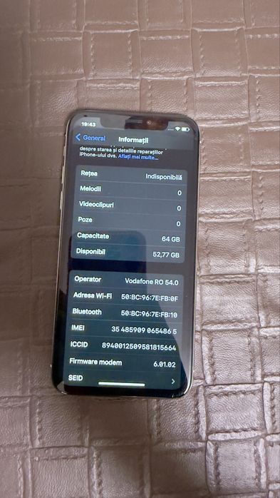 IPhone X - Alb, 64GB  - Liber de retea