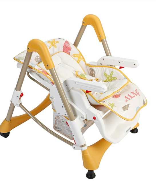 Scaun de masă pentru bebeluși – Wunderkid Loofy (Alb/Portocaliu)