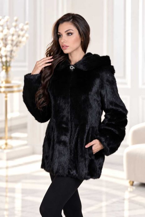 Haina blana vizon , nurcă naturală m.M-XL