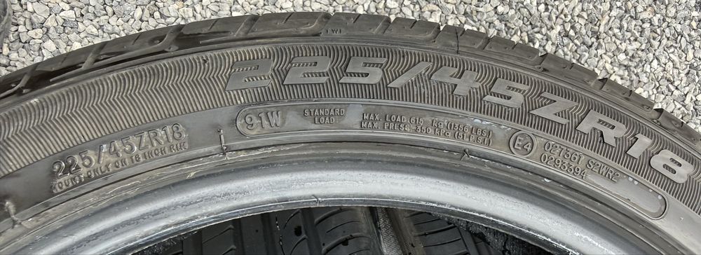 4бр 225/45/18 на 7,4мм с 24дот Аустон