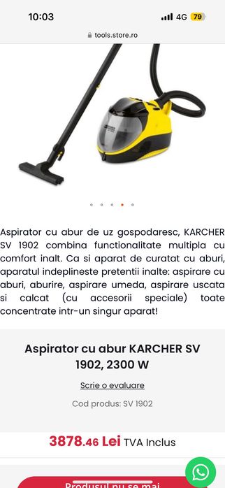 Vand aspirator Spalare  umed uscat marca karcher sv902