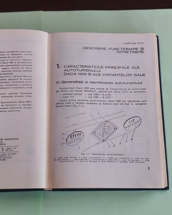 Manual Dacia 1300 ediția 1975