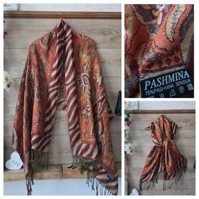 Луксозен дамски шал PASHMINA и коприна