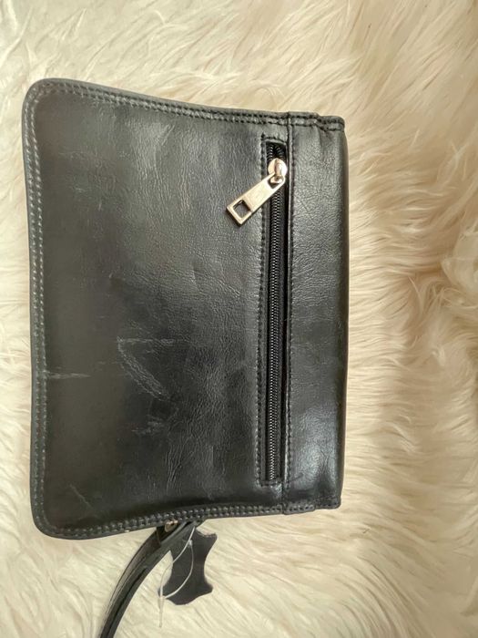 Borseta de mana Office Piele Neagra Veritabila ( Noua ) 20 cm x 16 cm