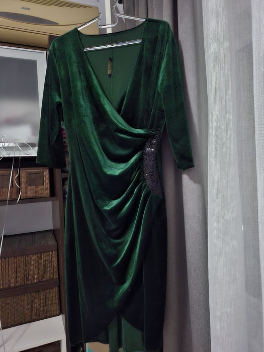 Rochie catifea verde M