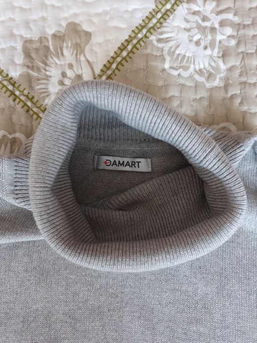 Pulover maleta gri matase naturala casmir