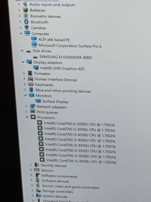 Microsoft Surface Pro 6 i5-8350U/8RAM/256SSD/UHD Graphics 620/QHD тъч