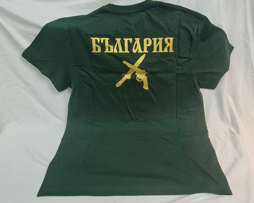 Мъжка тениска, памучна размер XL зелена с надпис ,,Свобода или смърт"