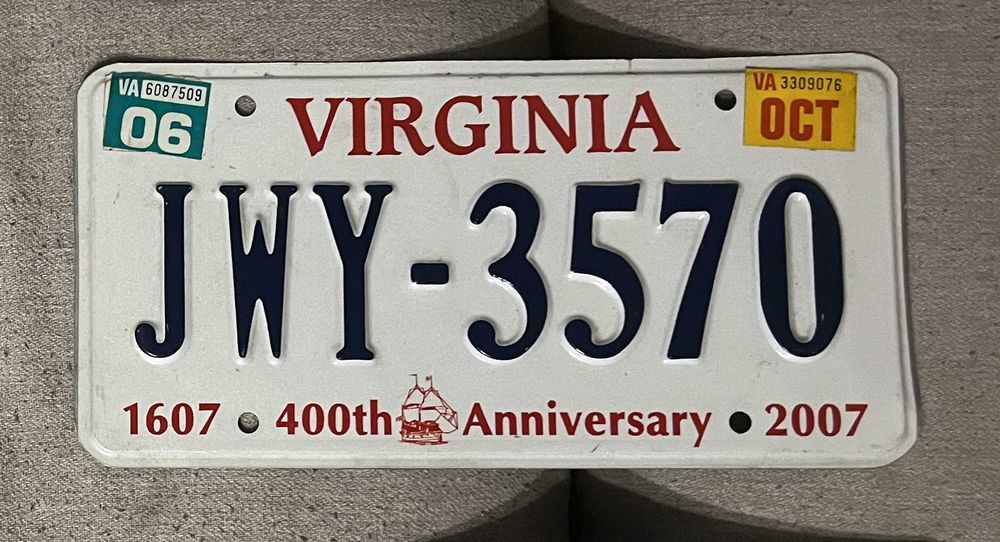 Numar original SUA Virginia 400th Anniversary JWY 3570