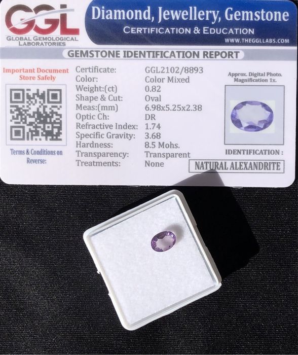 Александрит със сертификат