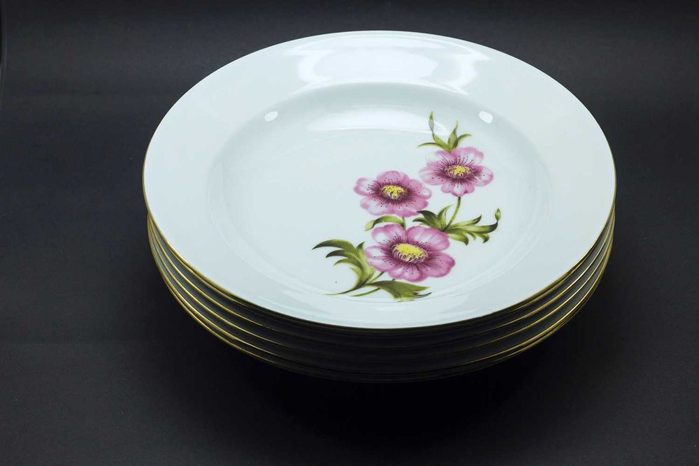 Тарелки "Ветка шиповника", - 6 шт, старая Германия -  KAHLA (Кахла)