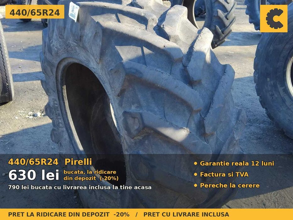 Anvelope Cauciucuri 440/65R24 440 65 R24 4406524 440 65R24 Pirelli Tractor Utilaje Agricole SH Second Hand IEFTIN Garantie 1 An Factura