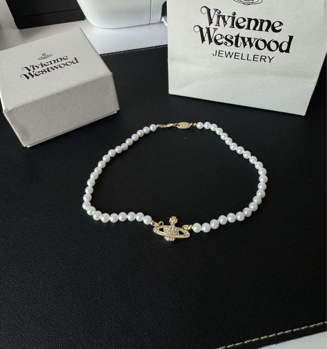 Set Coliere Vivienne Westwood Pearl Silver & Gold