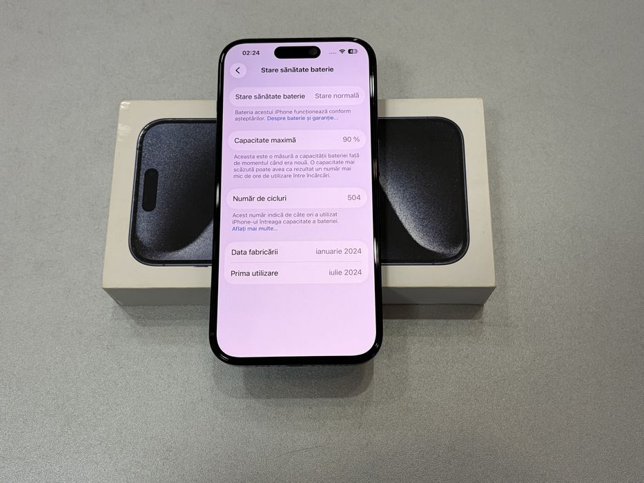 Iphone 15 Pro, 128 gb, Blue Titanium, la cutie