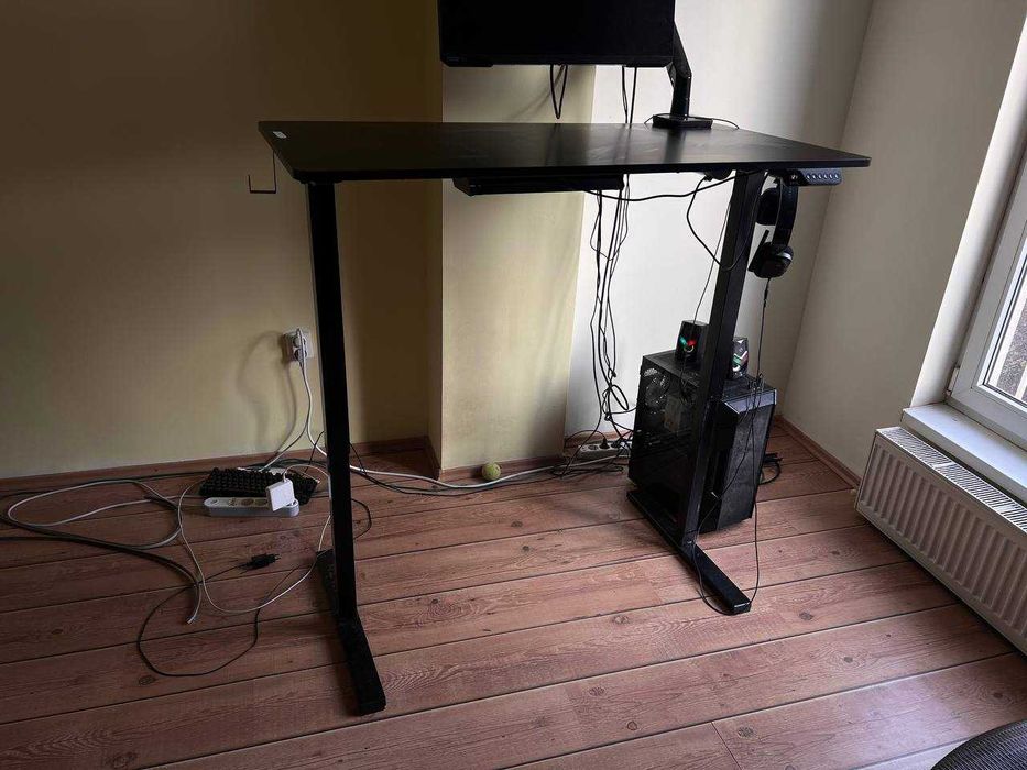 Birou reglabil electric 120x60 cm (70-120 cm) - negru