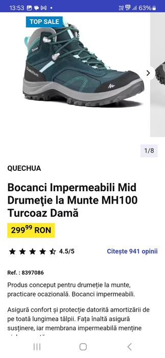 Vând bocanci noi Quechua de dama nr 41 impermeabili