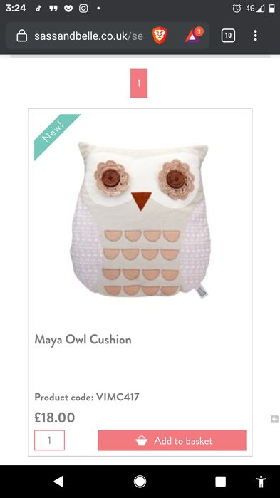 Pernă decorativă bufniță