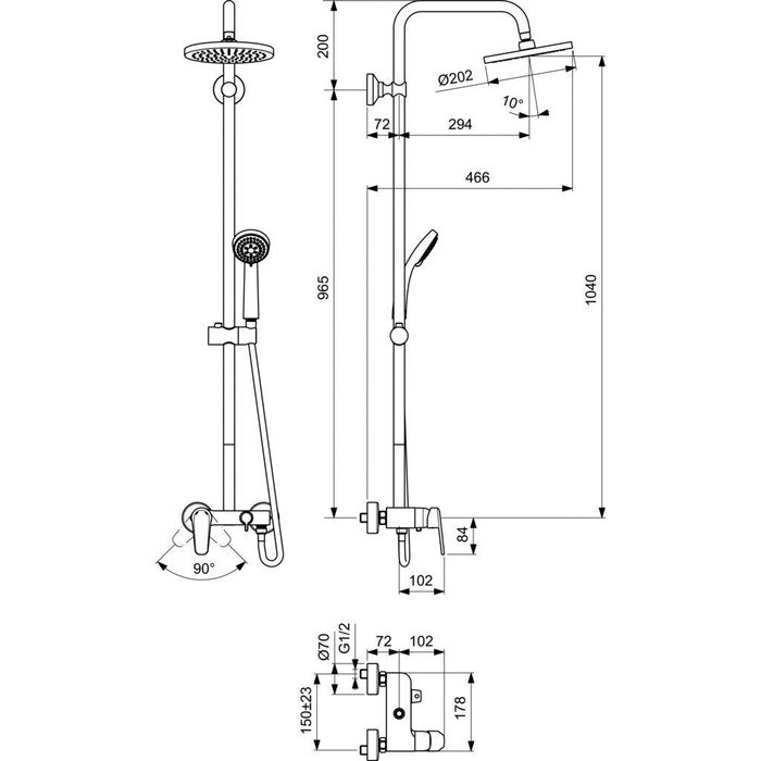 Душ батерии Roca и Vidima Seva L