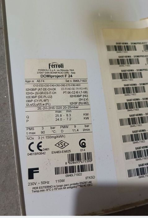 Piese centrala termica Ferroli Domiproject F24
