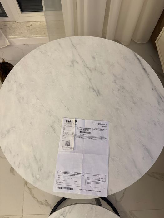 Комплект от 2бр холни маси Дион / Бял ефект мрамор , мерен.