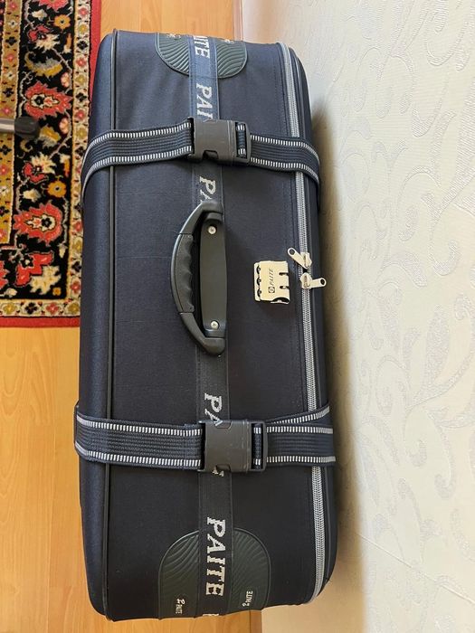 Чемодан, синий, тканевой