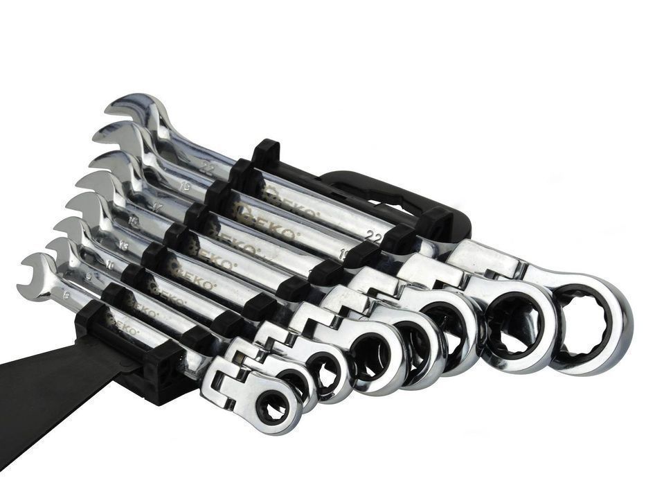 Set chei combinate cu clichet articulate 8-22mm 8buc geko