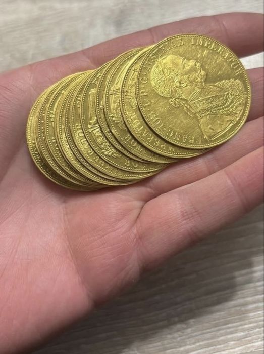 Vand monede placate cu aur de 24k 1/1cu cele originale