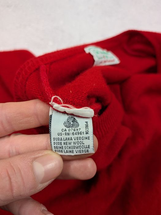 Pulover Dama  Benetton Vintage 90s  Roșu Lână Pură Iarnă Mărimea L/XL