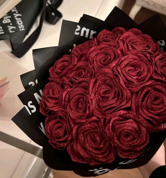 Атласные розы делаю на заказ вечные цветы 1 шт 12000