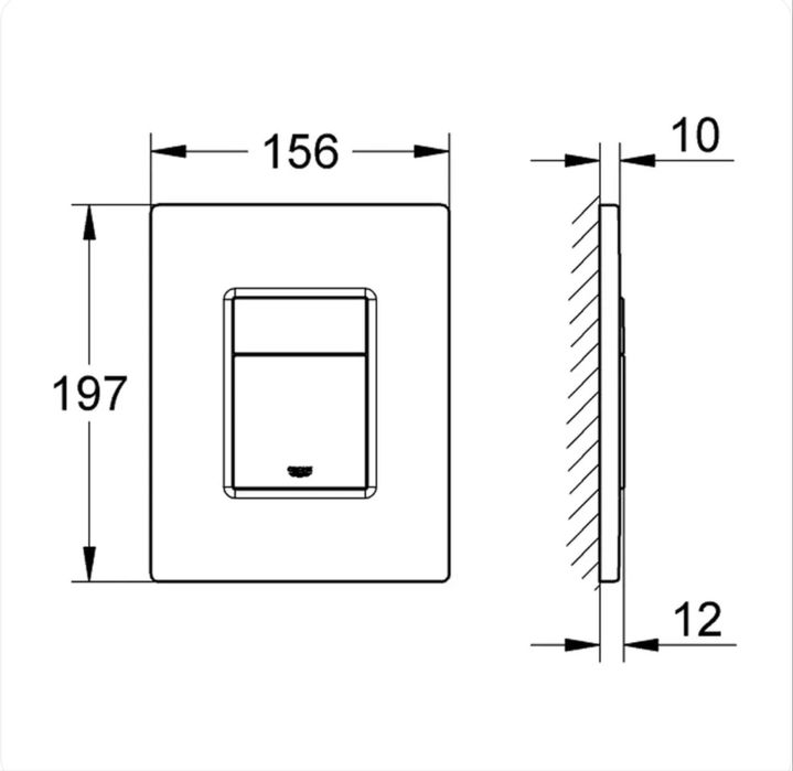 Clapeta De Actionare, Grohe, Skate Cosmopolitan, Abs, Negru Mat 156X197X12 mm