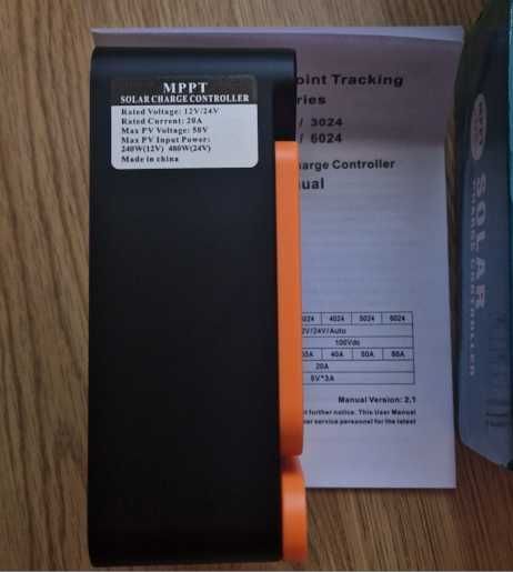 Controler solar MPPT 20A 12V24V, 2x USB, LCD