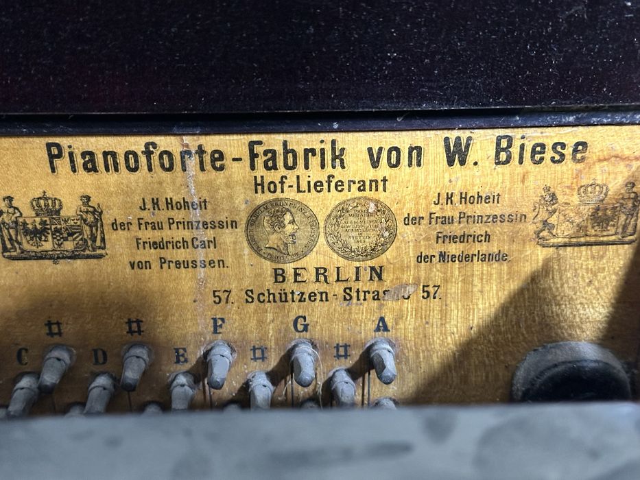 Антикварное немецкое пианино WILH BIESE (ему 151год)