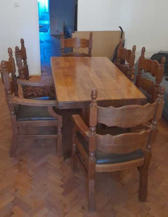 Mobila lemn masiv, stejar, set complet living, cabane, pensiuni.