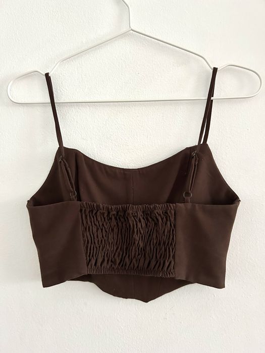 Кафяв корсет топ – размер S Pull&Bear