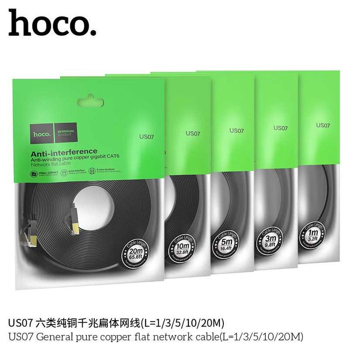 Hoco US07 Cat 6 Ethernet Lan Кабель Gigabit RJ45 Патч-корд UTP