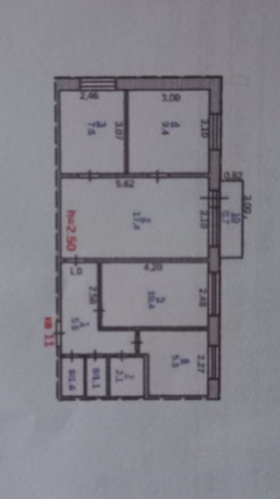 Квартиру, 60.7 кв.м. Центр