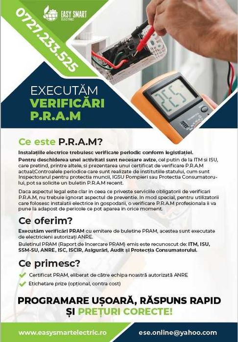 Instalatii Electrice, Panouri Fotovoltaice, Verificare PRAM