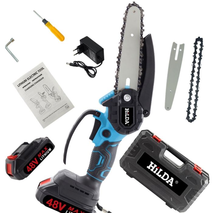 Акумулаторна резачка за дърва и клони с 2 литиевойонни батерии-48v с и