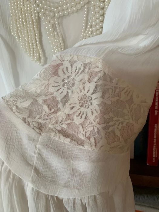Rochie alba margele S