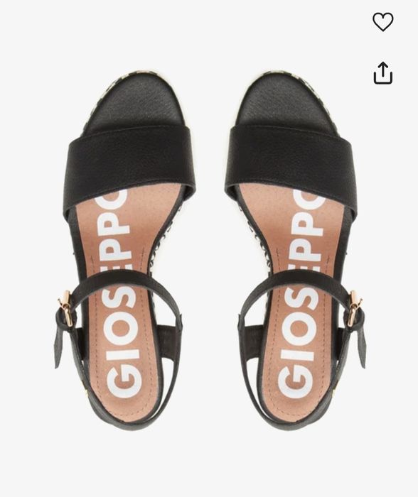 Дамски сандали Gioseppo Negro, черен велур, номер 39 с платформа