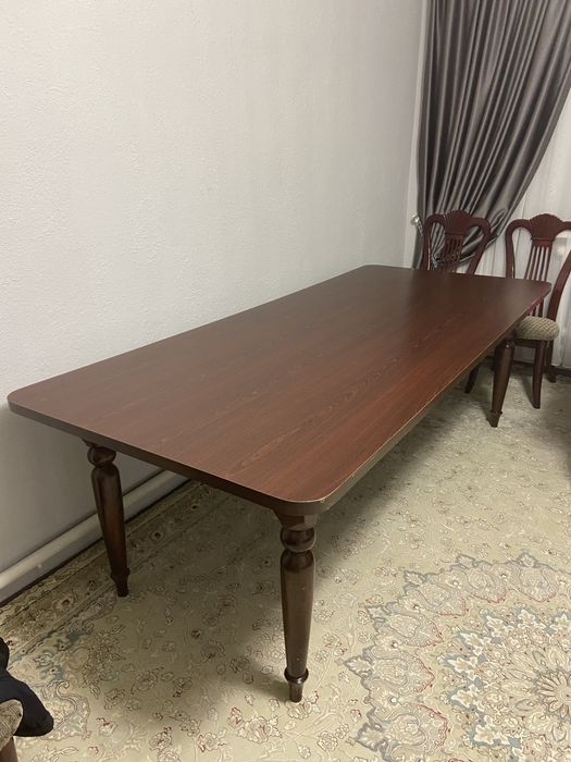 деревянный стол 10 стульями