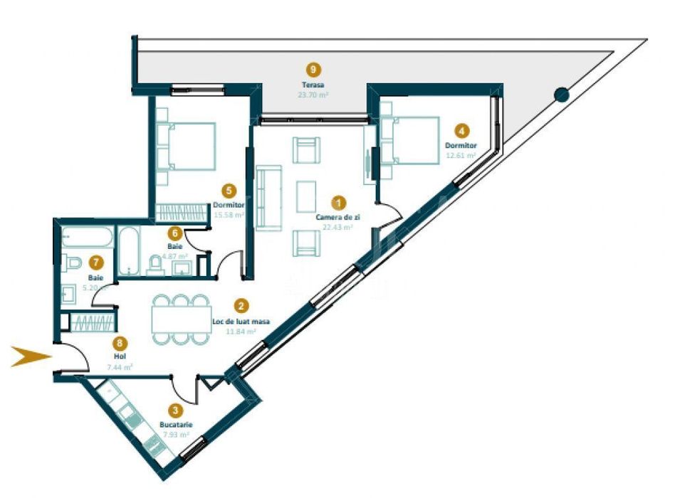 Apartament 3 camere de vanzare in Intre Lacuri, Cluj Napoca