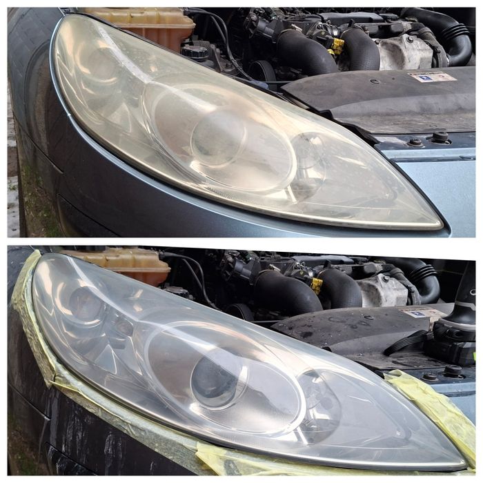 Полиране на фарове с поставяне на защита,пране+интериорно почистване