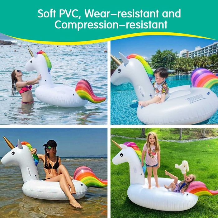 Надуваема играчка Dracarys Unicorn 200x100x90 см, плаващо легло