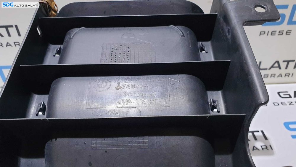 Ghidaj Tunel Tubulatura Racire Ventilatie Aer Frane Discuri Dreapta Fata BMW Seria 5 E60 E61 525 530 535 2.5 3.0 D 2003 - 2010 Cod 7203964 51757203964