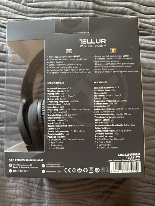 Casti Over-ear Bluetooth Tellur Vibe (NOI)