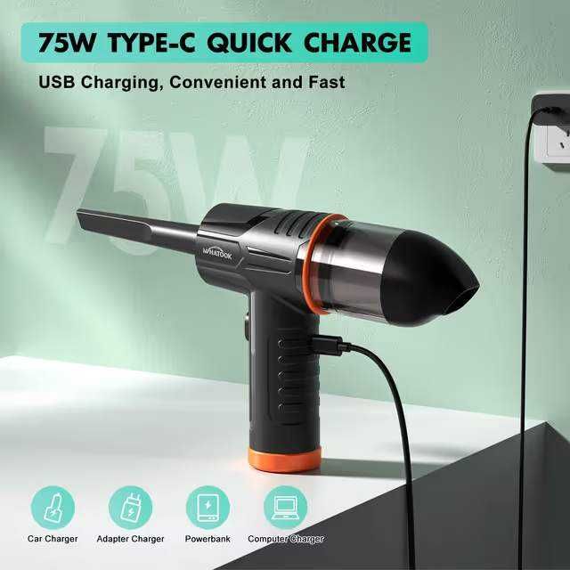 WHATOOK 2-в-1  Вентилатор и Прахосмукачка 100000 RPM Безжичен с LED