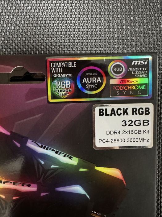 Memorii ram ddr4 3600mhz 32gb 64gb viper rgb